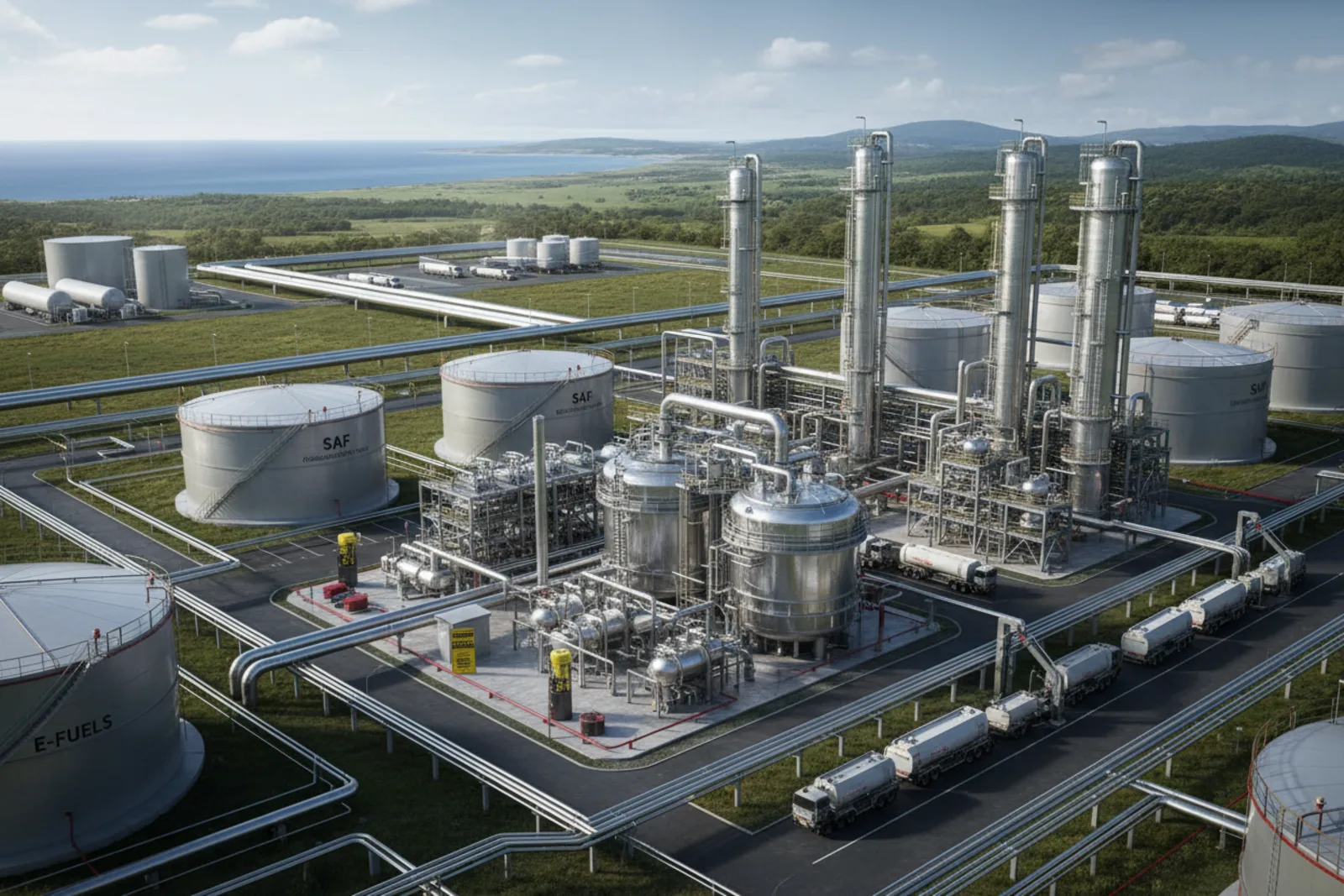CFF concept art — e-fuels and sustainable aviation fuel synthesis facility
